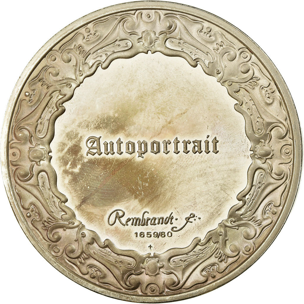 France, Medal, Peinture, Rembrandt, Autoportrait, MS(63), Silver