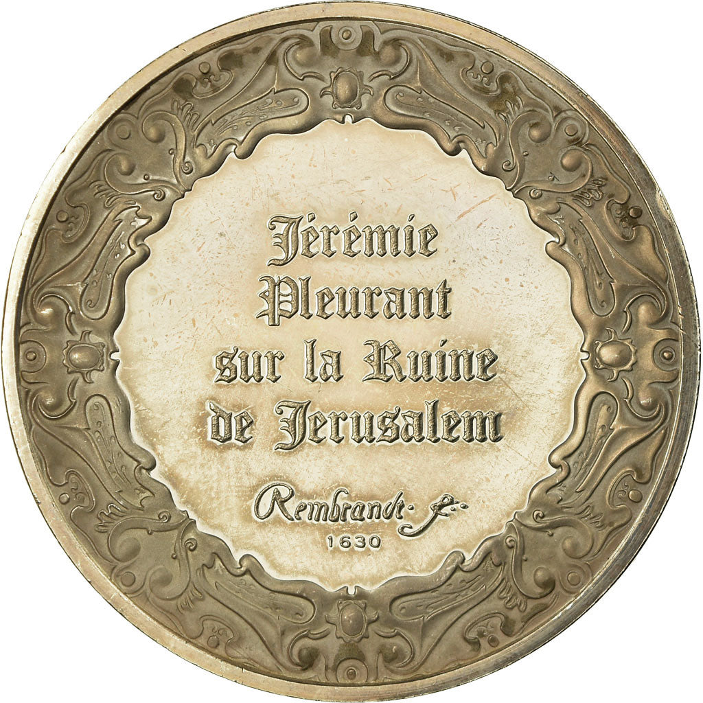 Francia, medalla, Peinture, Rembrandt, Jérémie Pleurant sur la Ruine de
