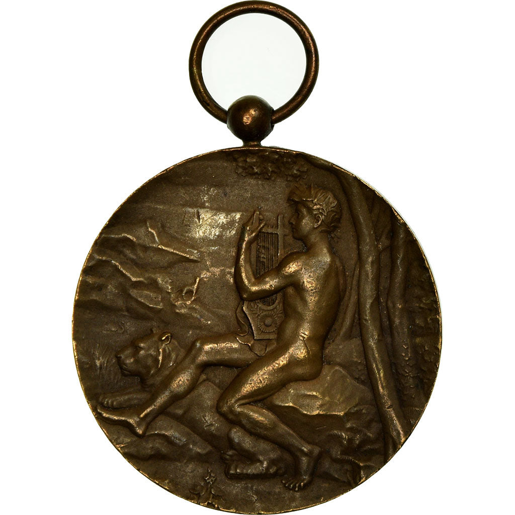 France, Médaille, Art Nouveau, Concours Musical, Le Journal, 1906, TTB+, Bronze