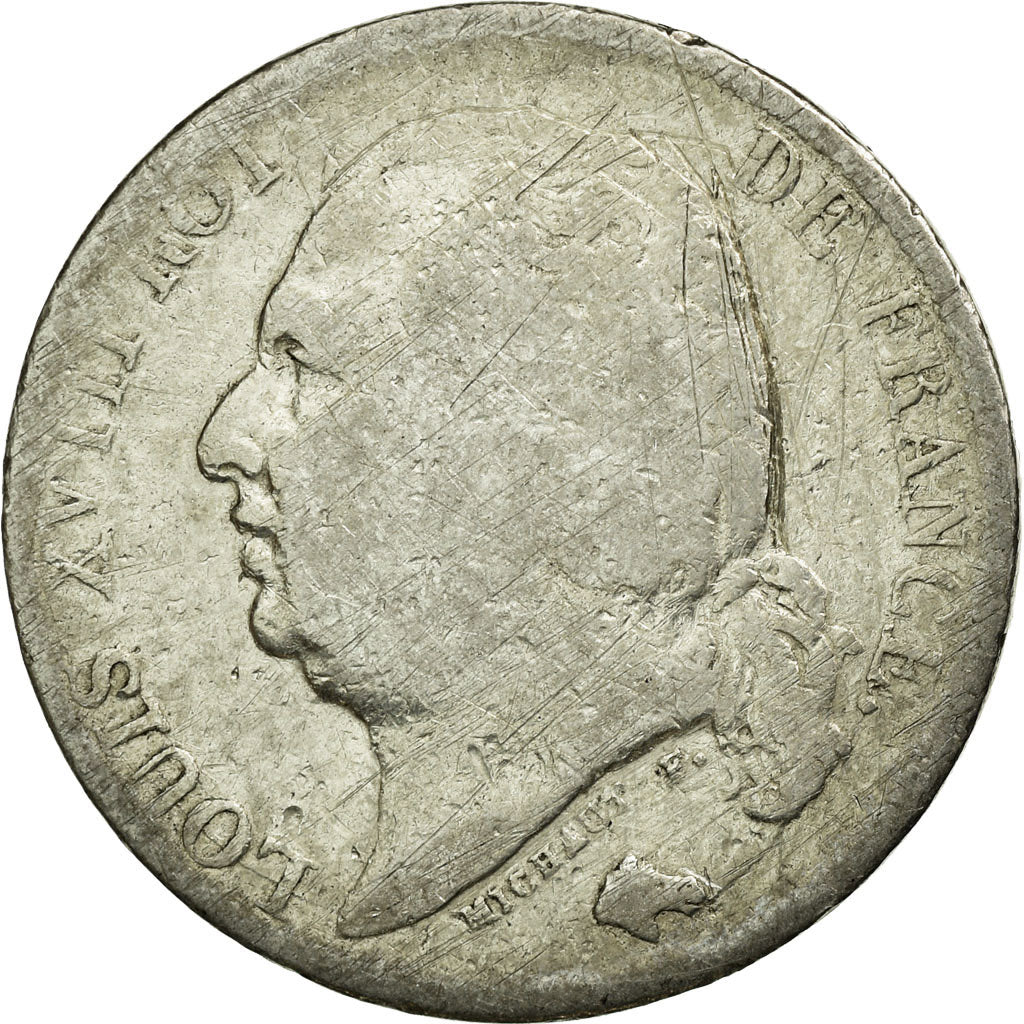 Monnaie, France, Louis XVIII, Louis XVIII, Franc, 1817, La Rochelle, B, Argent