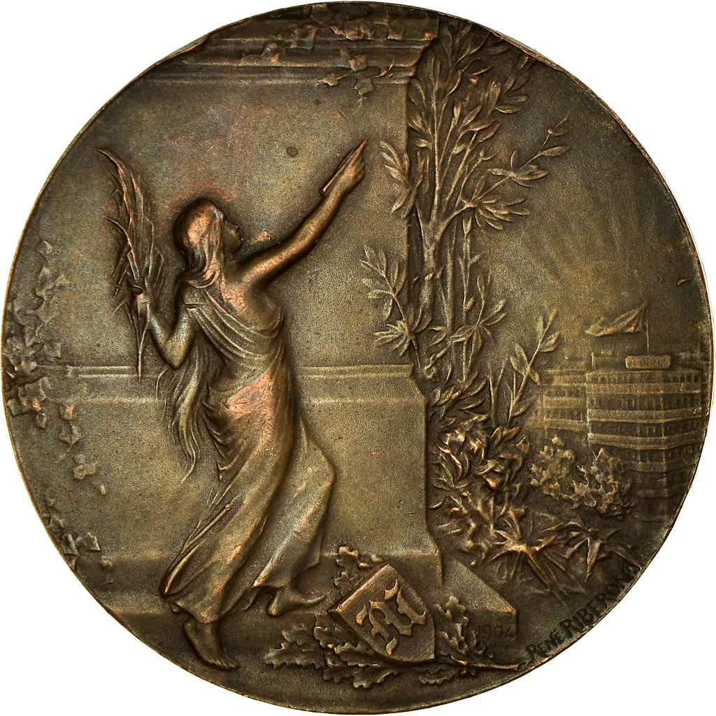 Francja, Medal, Art Nouveau, Journal Le Matin, Undated, Riberon, AU(50-53)
