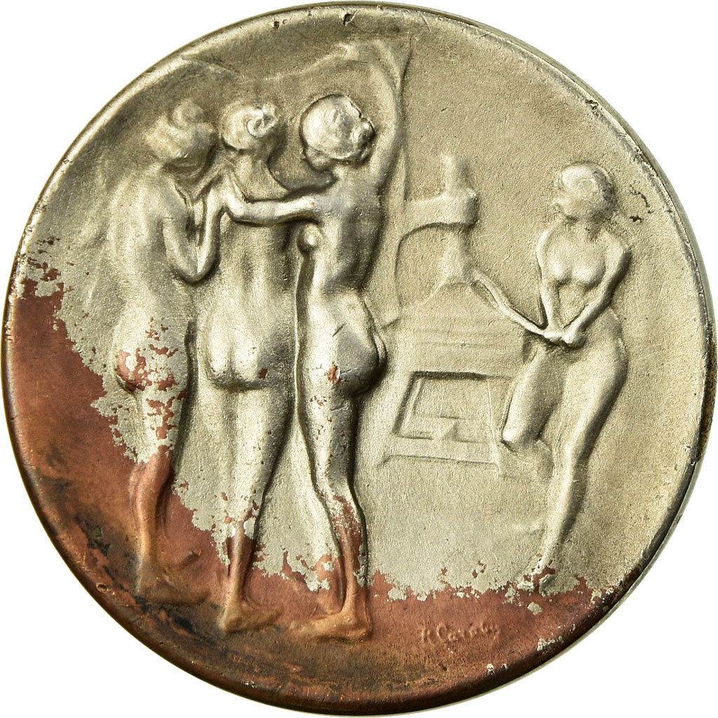 Francia, medalla, Le Journal, 100 Rue Richelieu, Paris, Femmes Nues, Carabin