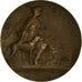 Francia, medalla, Art Nouveau, Femme et Chiens, Borgeaud, BC+, Bronce