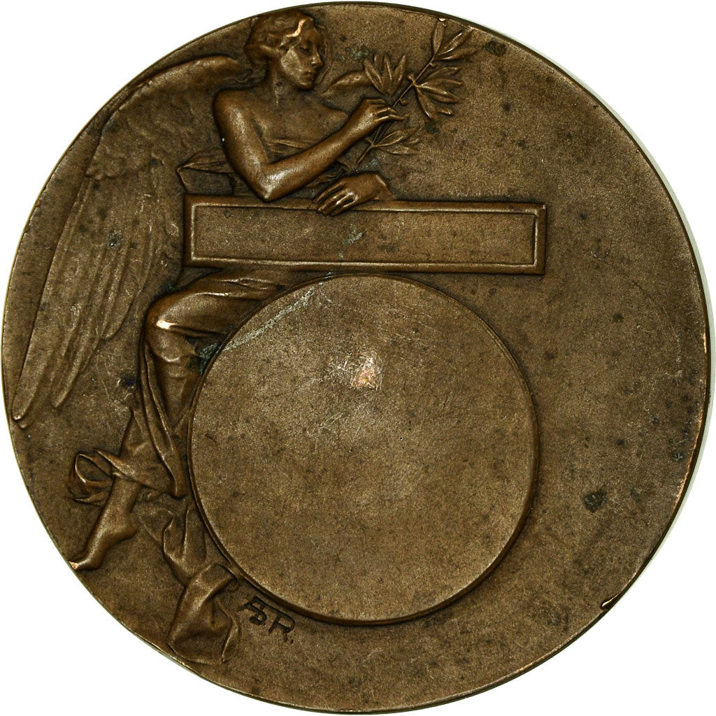 Francia, medalla, Art Nouveau, Femme et Chiens, Borgeaud, BC+, Bronce