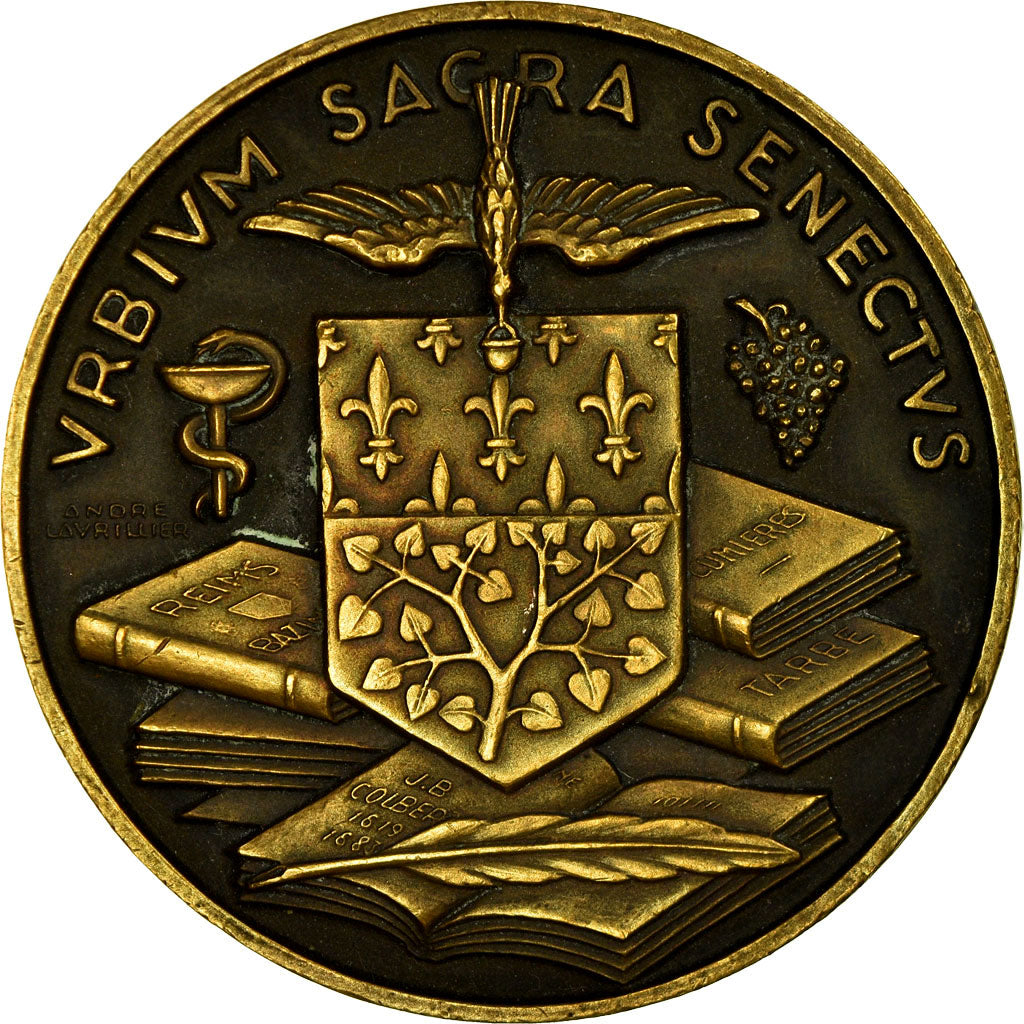 França, Medal, Docteur Polgosset, Académie de Reims, 1942, MS(63), Bronze