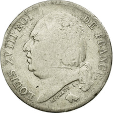 Moneta, Francia, Louis XVIII, Louis XVIII, Franc, 1824, Lille, B+, Argento