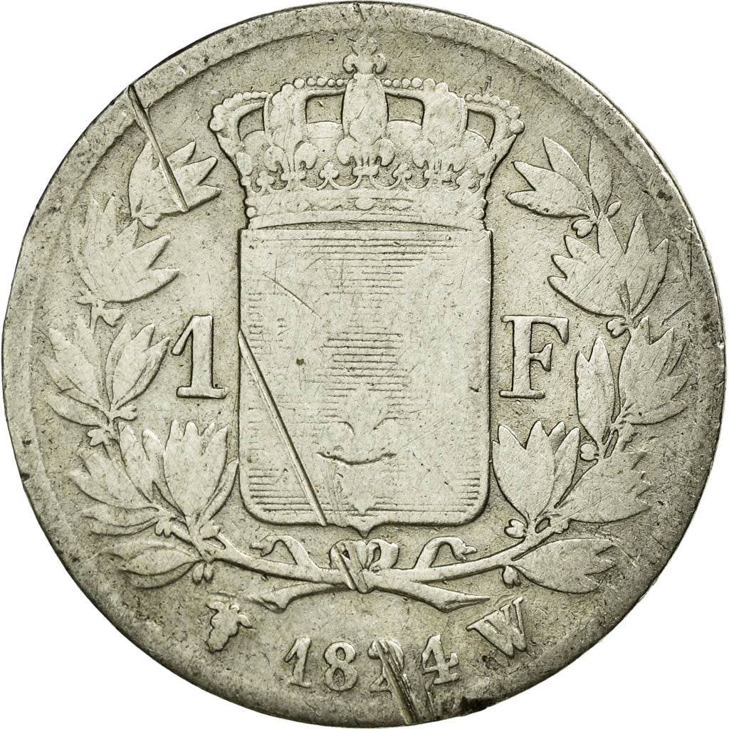 Moneta, Francia, Louis XVIII, Louis XVIII, Franc, 1824, Lille, B+, Argento