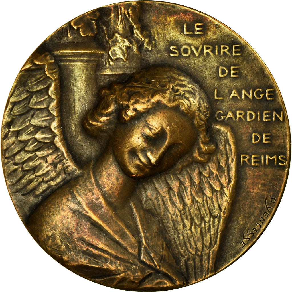 France, Médaille, L'Ange au Sourire, Cathédrale de Reims, 1914, Ovide