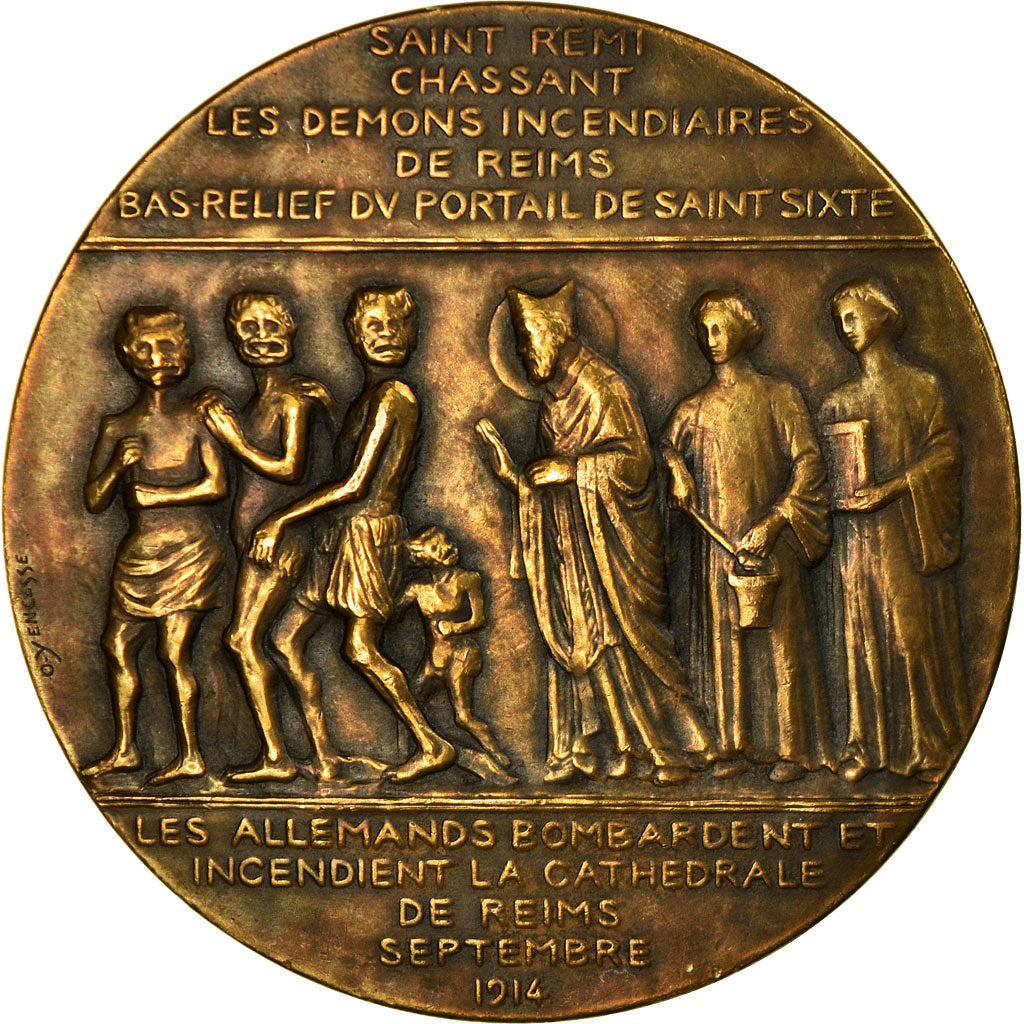 France, Médaille, L'Ange au Sourire, Cathédrale de Reims, 1914, Ovide
