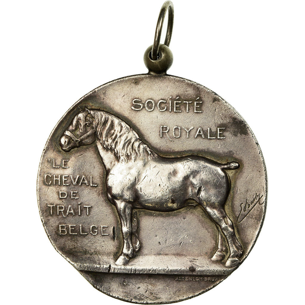 Bélgica, medalla, Albert Roi, Le Cheval de Trait Belge, Altenloh, MBC, Plata