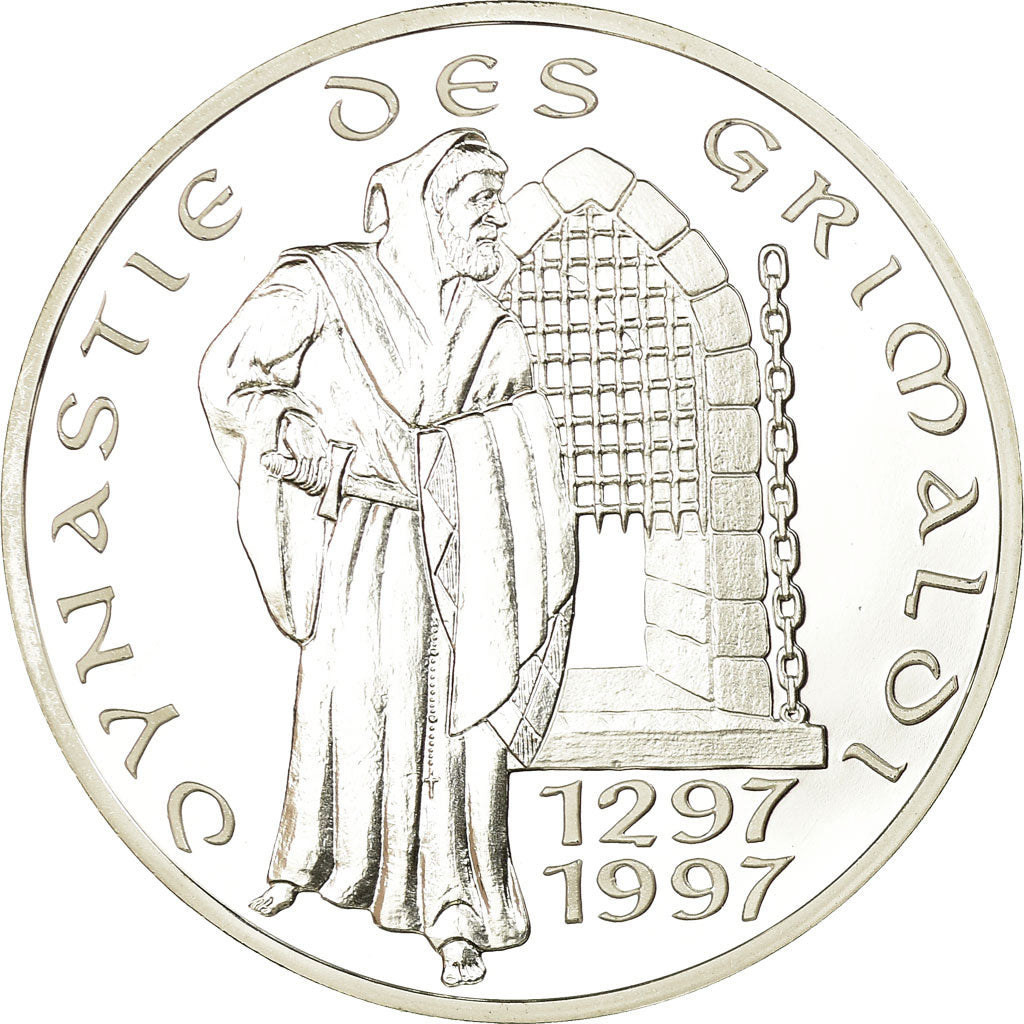 Monaco, Medaille, Dynastie des Grimaldi, 1997, STGL, Silber