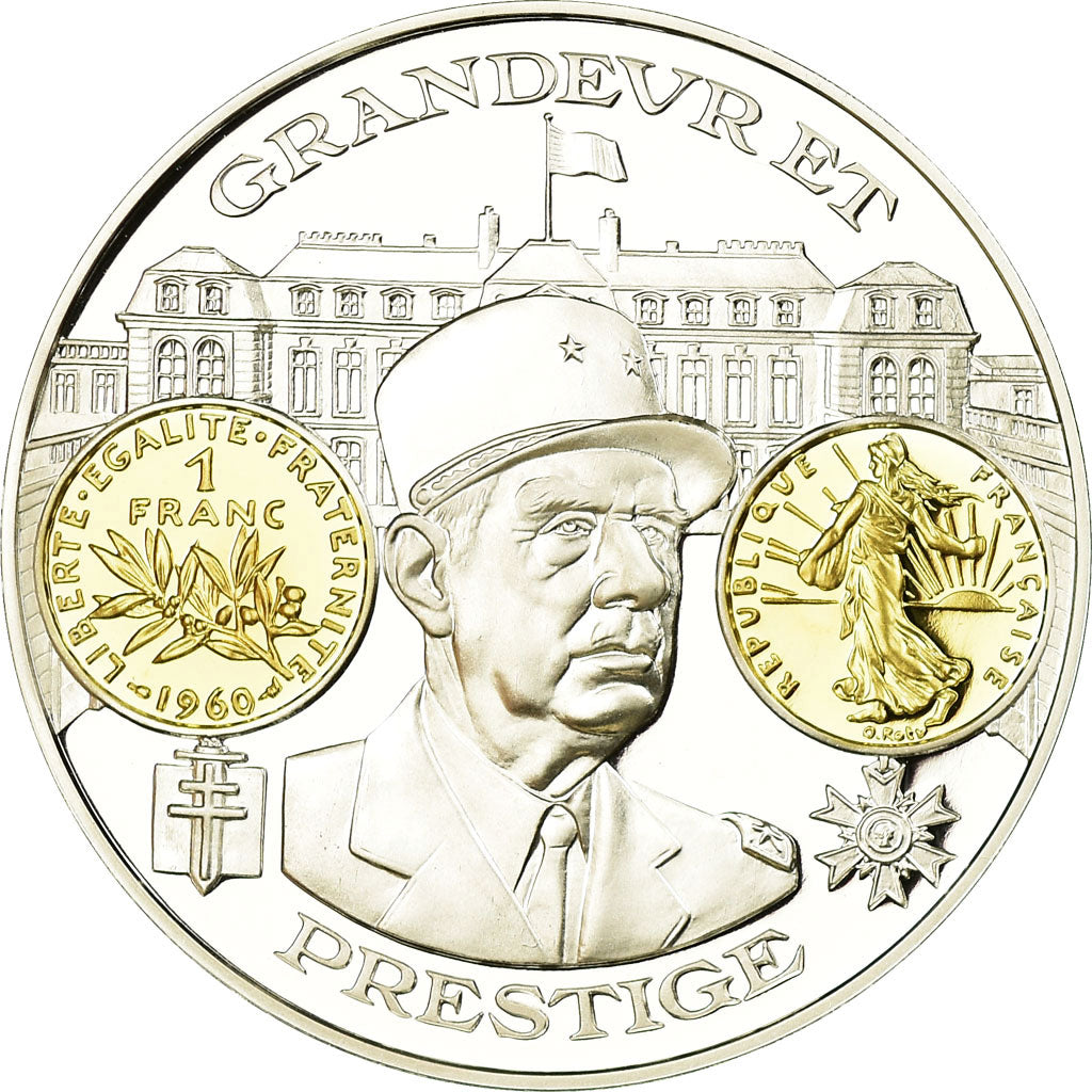 France, Medal, 2000 Ans d'Histoire Monétaire, Franc Semeuse, MS(65-70), Silver