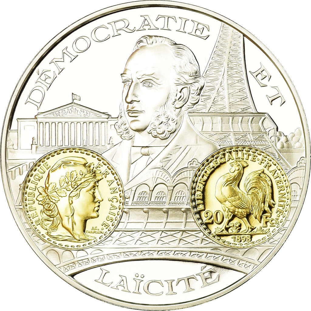 France, Médaille, Histoire Monétaire, 20 Francs Or Marianne, FDC, Argent