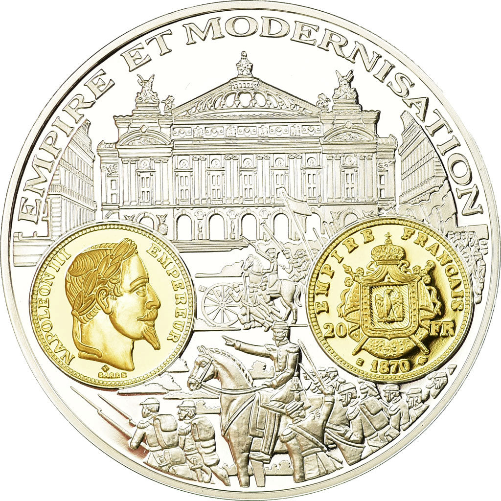 France, Médaille, Histoire Monétaire, 20 Francs Or Napoléon III, FDC, Argent