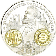 France, Medal, Histoire Monétaire, 100 Francs Or Génie, MS(65-70), Silver