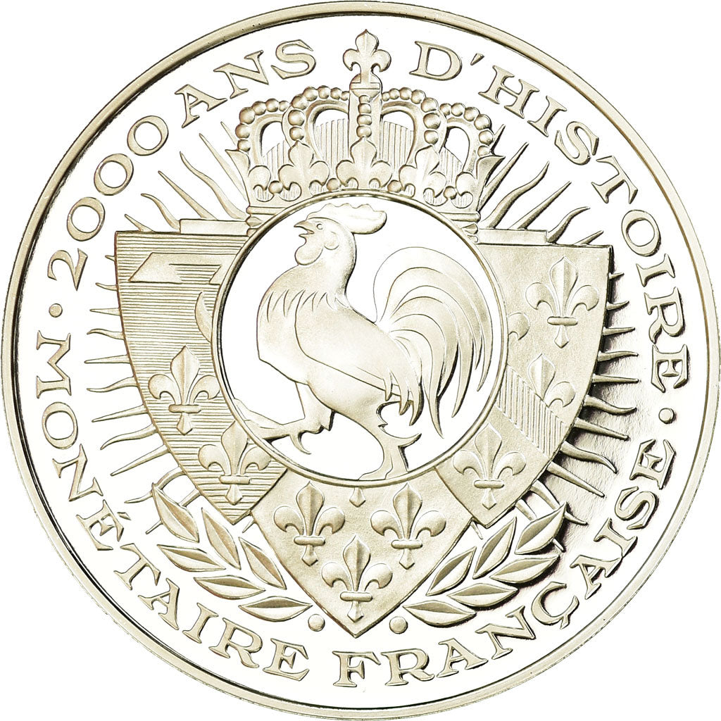 France, Medal, Histoire Monétaire, 100 Francs Or Génie, MS(65-70), Silver