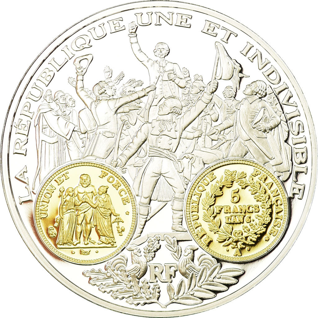 Frankreich, Medaille, Histoire Monétaire, 5 Francs Union et Force, STGL, Silber