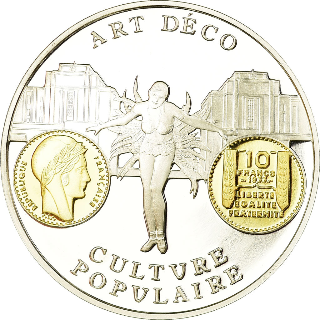 Francja, Medal, Histoire Monétaire, 10 Francs Turin, Art Déco, MS(65-70)