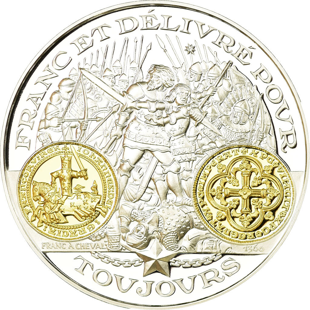 France, Medal, Histoire Monétaire, Franc à Cheval, MS(65-70), Silver