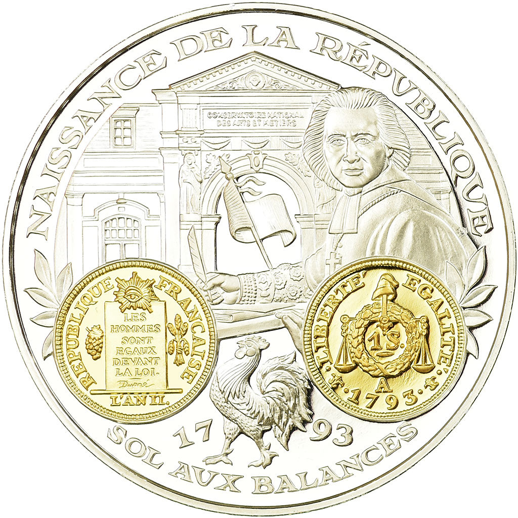 France, Medal, Histoire Monétaire, Sol aux Balances, MS(65-70), Silver