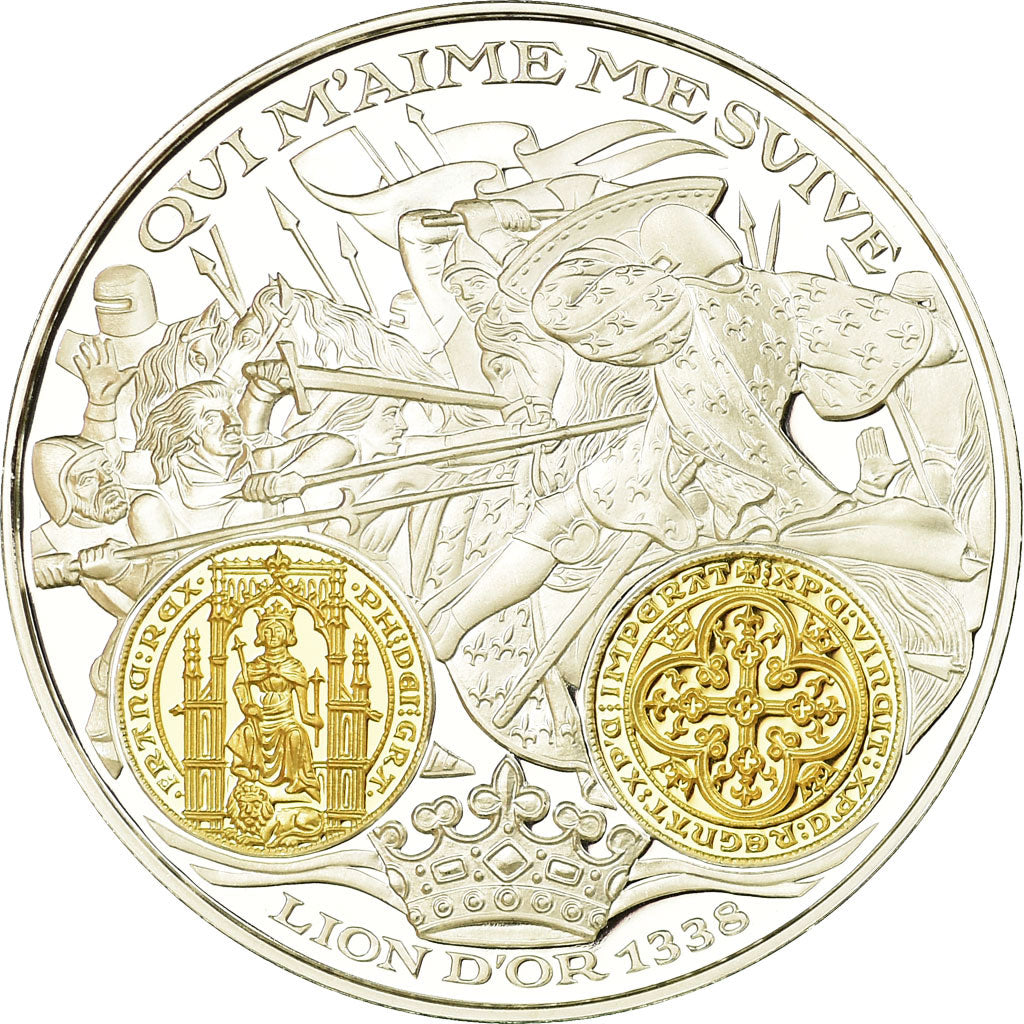France, Medal, Histoire Monétaire, Lion d'Or, MS(65-70), Silver