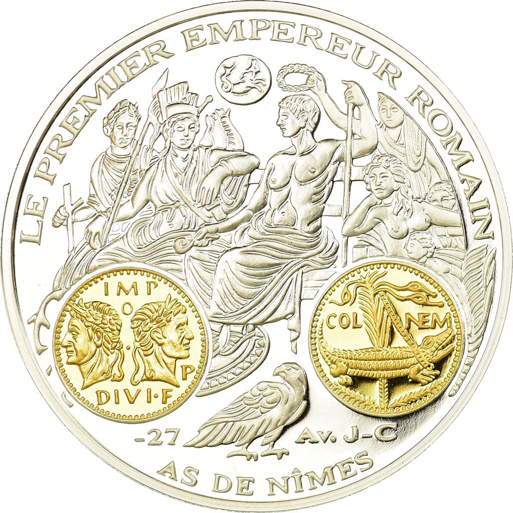 France, Medal, Histoire Monétaire, As de Nimes, MS(65-70), Silver