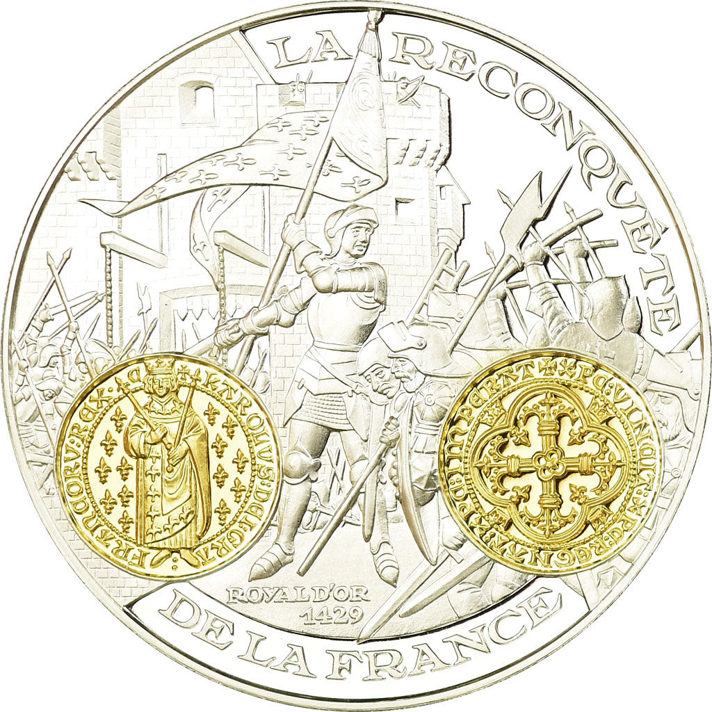 France, Medal, Histoire Monétaire, Royal d'Or, MS(65-70), Silver