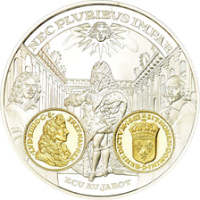 Frankrijk, Medaille, Histoire Monétaire, Ecu au Jabot, Louis XIV, FDC, Zilver