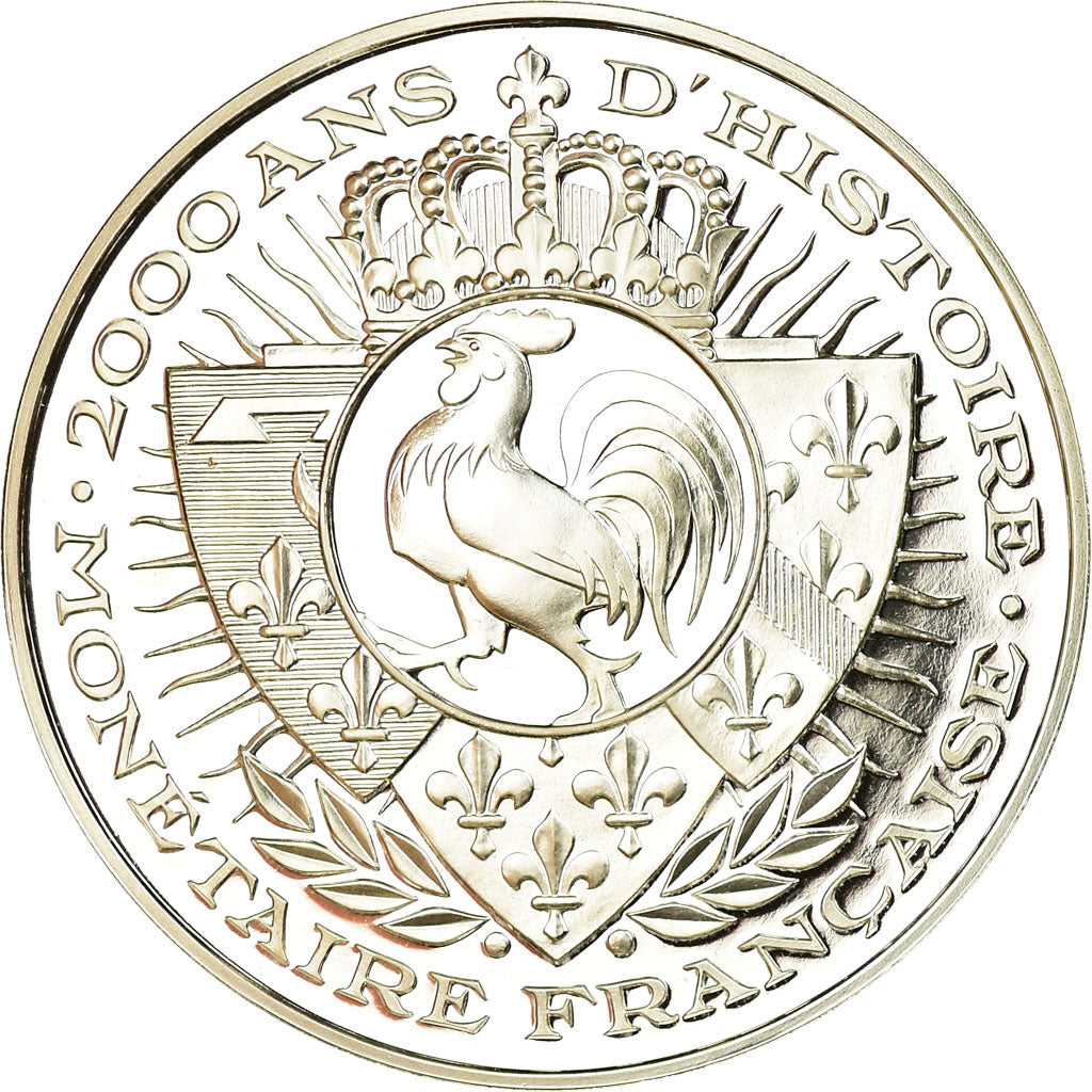 Frankrijk, Medaille, Histoire Monétaire, Ecu au Jabot, Louis XIV, FDC, Zilver