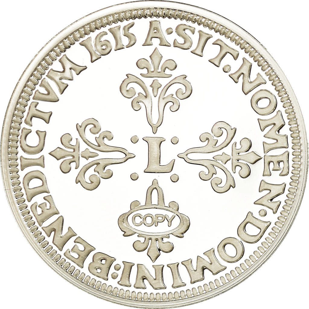 France, Médaille, Reproduction du Demi-Franc Louis XIII, FDC, Argent