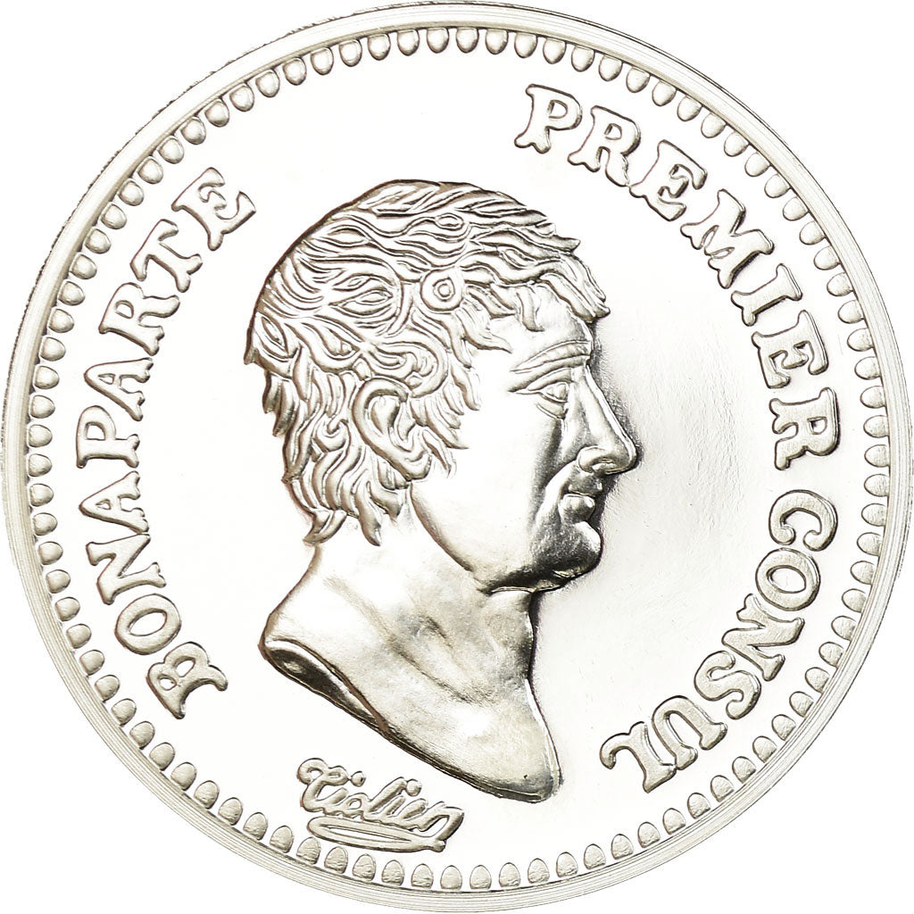 Francja, Medal, Reproduction du Demi-Franc An XII Bonaparte, MS(65-70), Srebro
