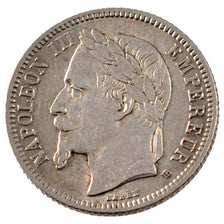 Coin, France, Napoleon III, Napoléon III, Franc, 1866, Strasbourg, AU(50-53)