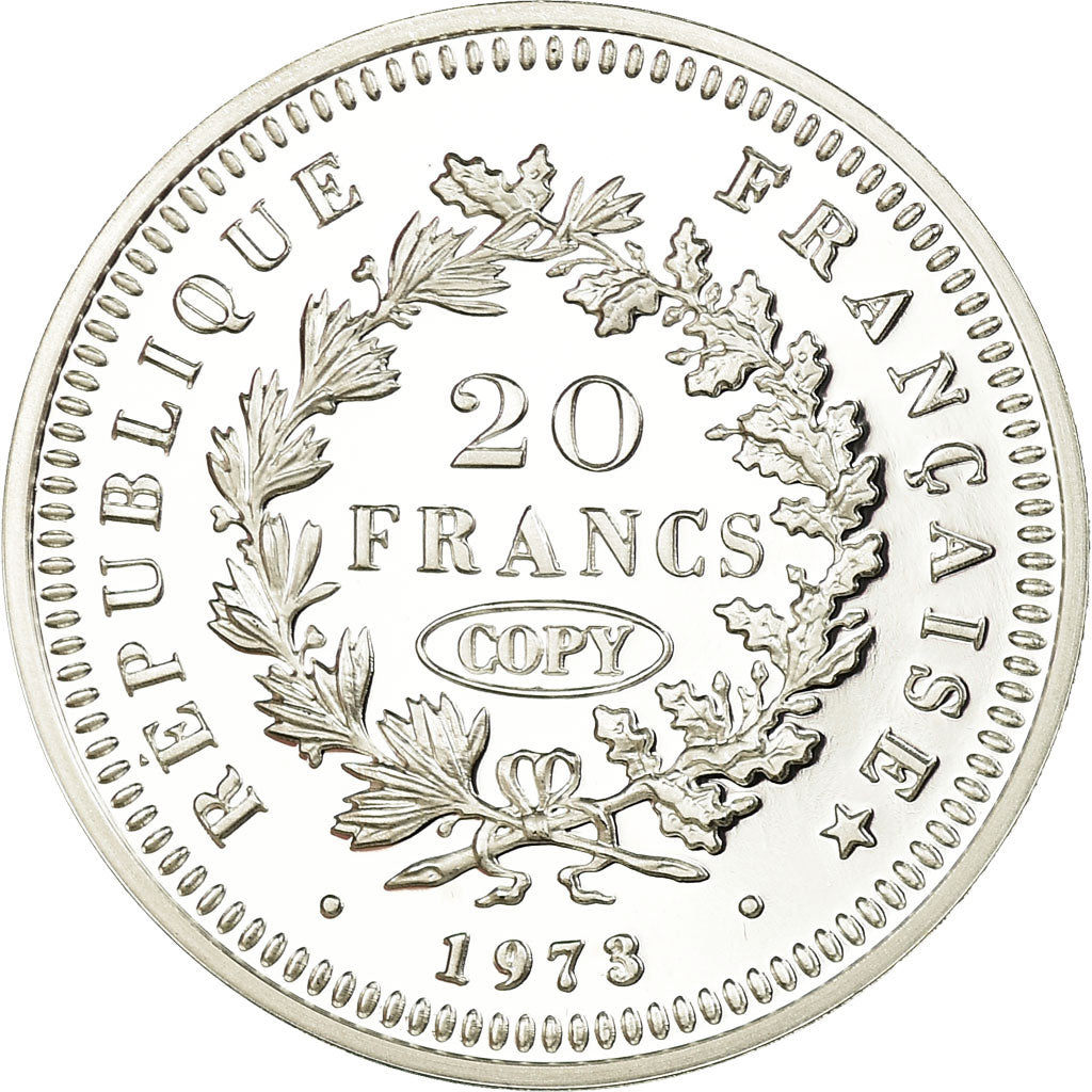 Frankreich, Medaille, Reproduction de la 20 Francs Hercule 1973, STGL, Silber