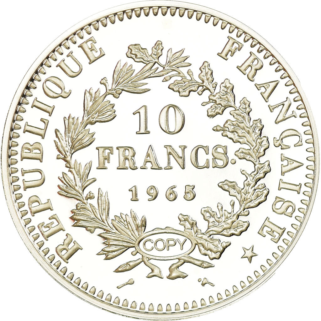 France, Médaille, Reproduction, 10 Francs Hercule 1965, FDC, Argent