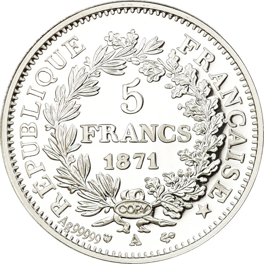 France, Médaille, Reproduction, 5 Francs Hercule 1871, FDC, Argent