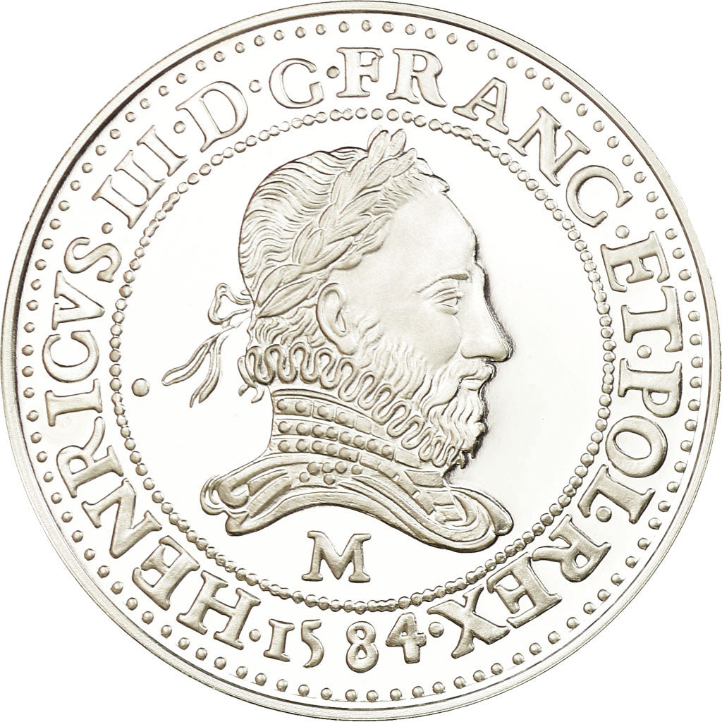 Francja, Medal, Reproduction du Franc au Col Fraisé, Henri III, MS(65-70)