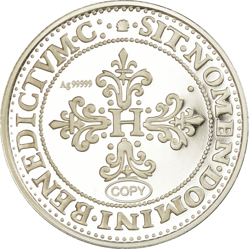 Francja, Medal, Reproduction du Franc au Col Fraisé, Henri III, MS(65-70)