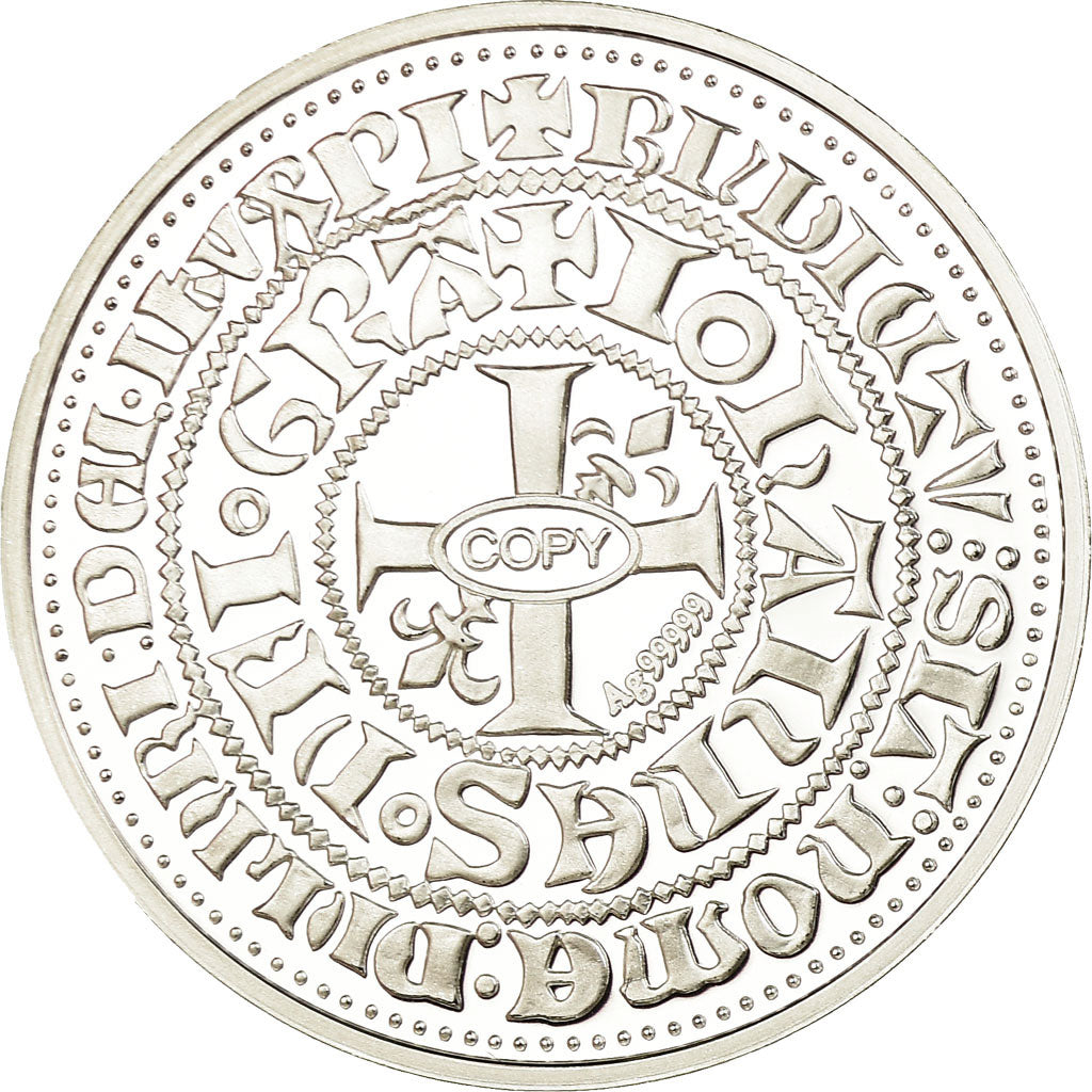 Francia, medalla, Reproduction du Gros Blanc à la Couronne, Jean II Le Bon