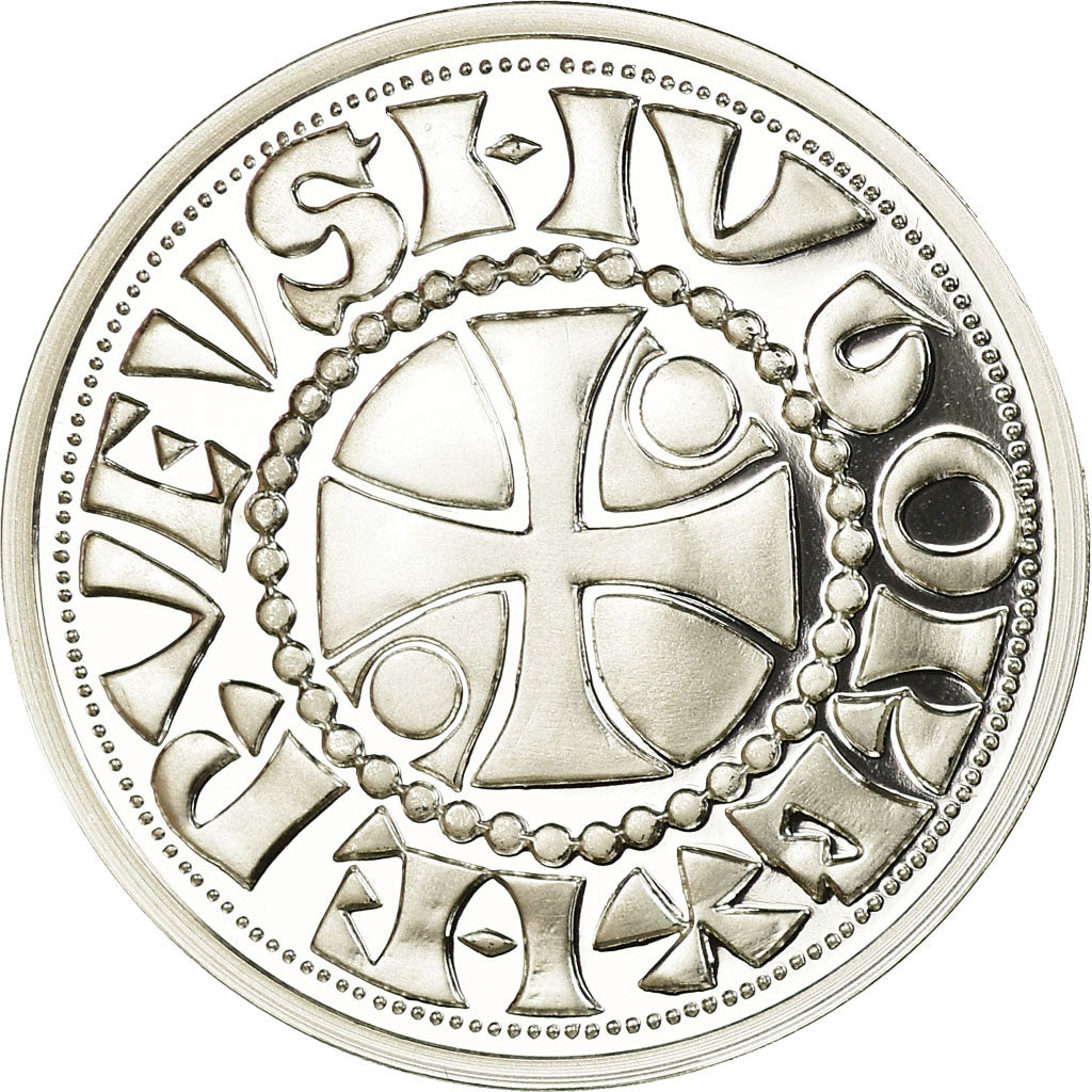 France, Medal, Reproduction du Denier de Beauvais, MS(65-70), Silver