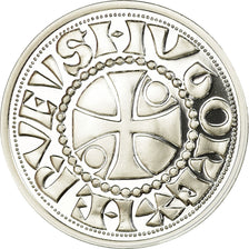France, Medal, Reproduction du Denier de Beauvais, MS(65-70), Silver