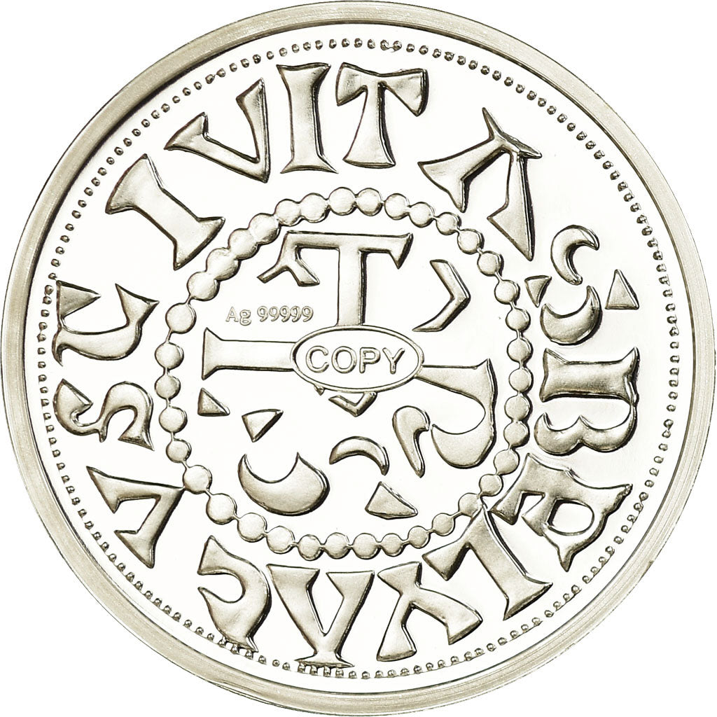 France, Medal, Reproduction du Denier de Beauvais, MS(65-70), Silver