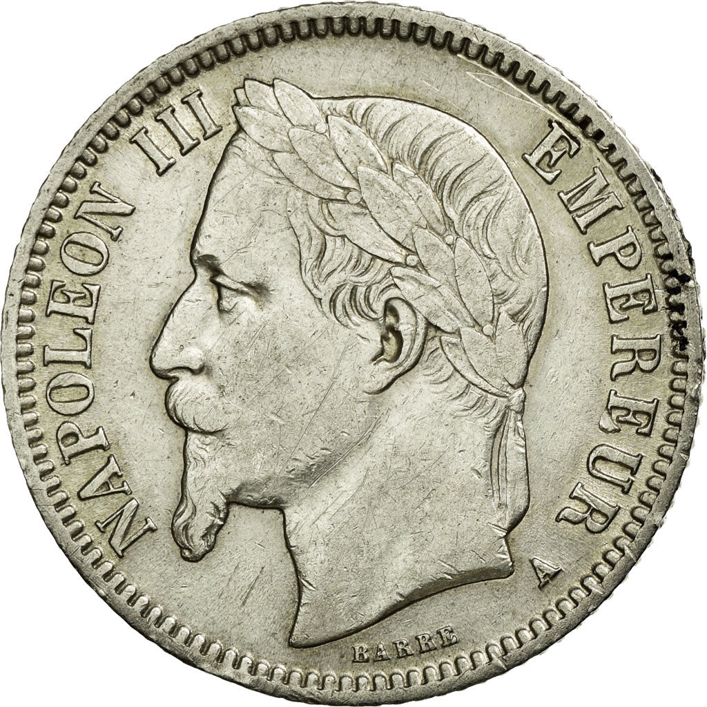 Monnaie, France, Napoleon III, Napoléon III, Franc, 1866, Paris, TTB+, Argent