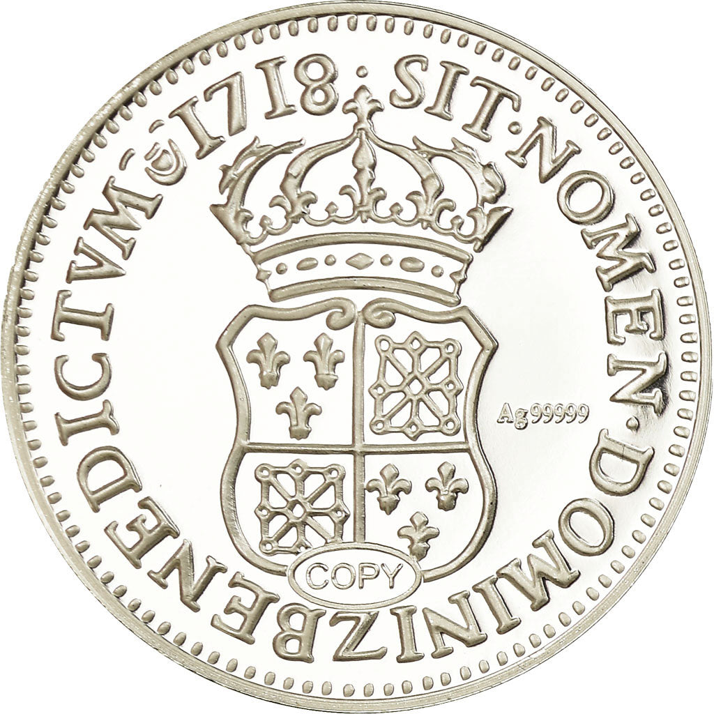 France, Medal, Reproduction de l'Ecu de Navarre, Louis XV, MS(65-70), Silver