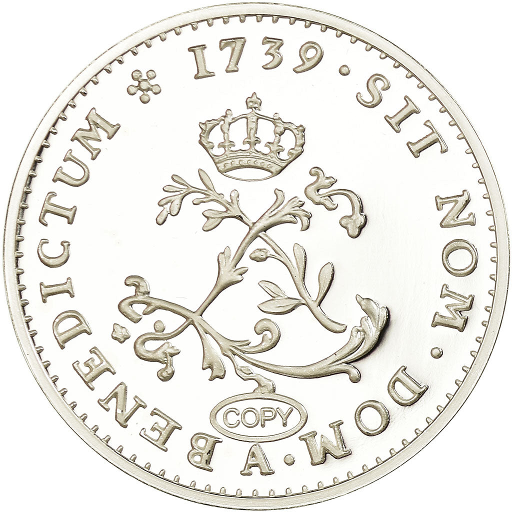 Francja, Medal, Reproduction du Double Sol 1739, Louis XV, MS(65-70), Srebro
