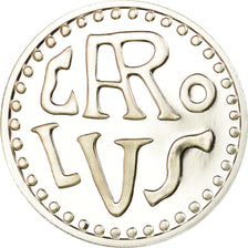 France, Medal, Reproduction, Denier de Charlemagne, MS(65-70), Silver