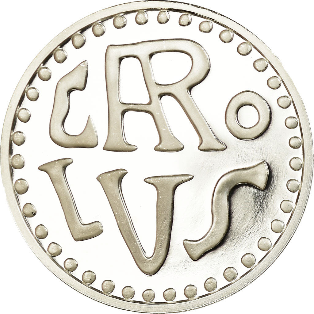 France, Medal, Reproduction, Denier de Charlemagne, MS(65-70), Silver