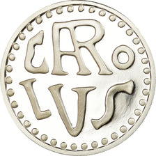 France, Medal, Reproduction, Denier de Charlemagne, MS(65-70), Silver