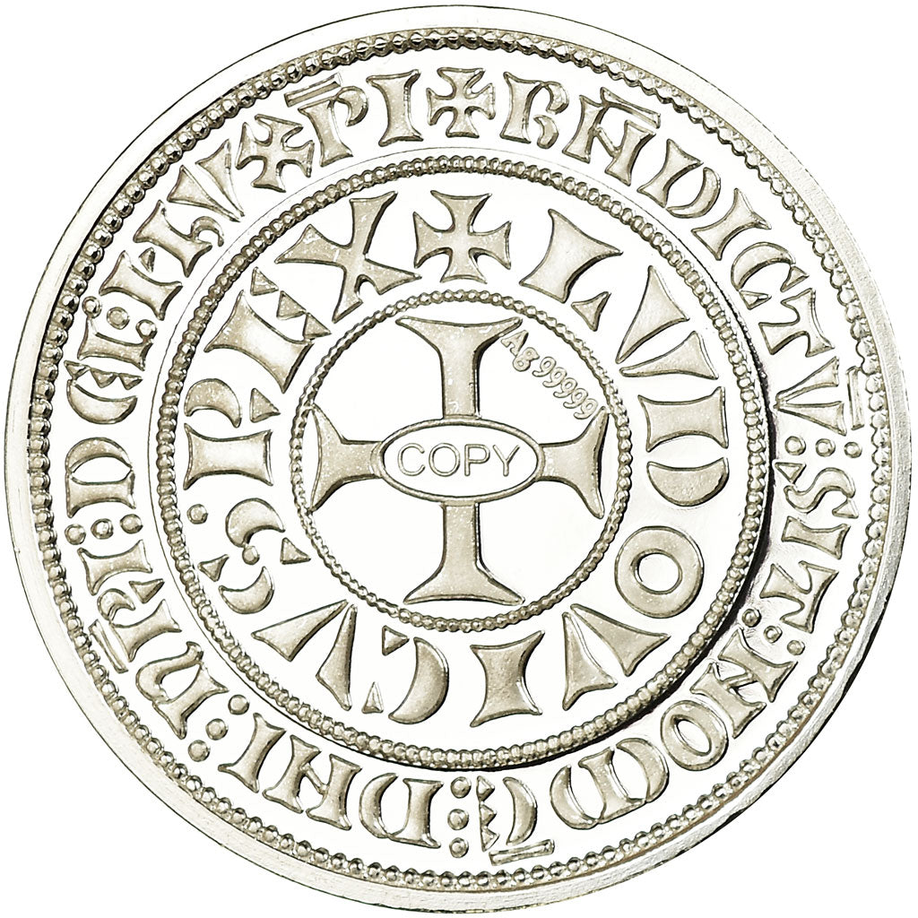 Francia, medaglia, Reproduction, Gros Tournois Saint-Louis, FDC, Argento