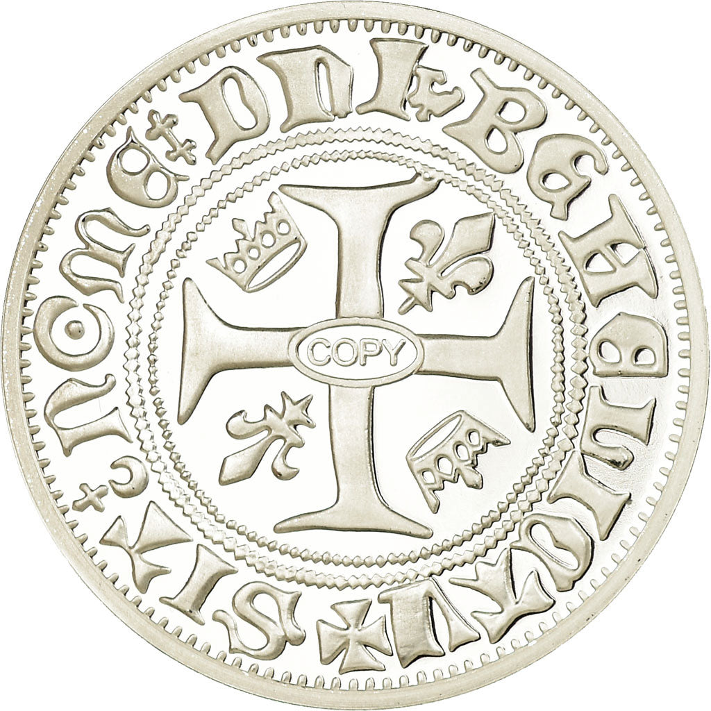 Francia, medaglia, Reproduction du Blanc Guénard, Charles VI, FDC, Argento