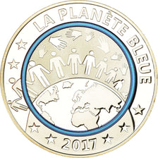France, Medal, La Planète Bleue, 2017, MS(65-70), Silver